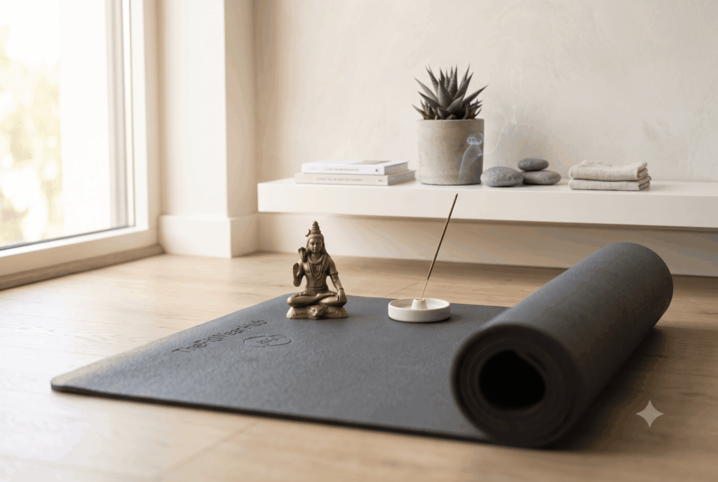 A calm home space for daily meditation A calm home space for daily meditation